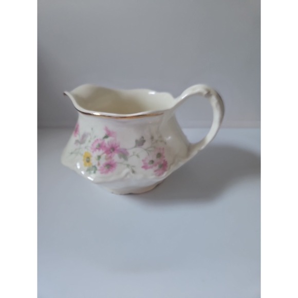 Vintage Homer Laughlin Green Flowers, Gold Trim‎ Creamer - Picture 1 of 6
